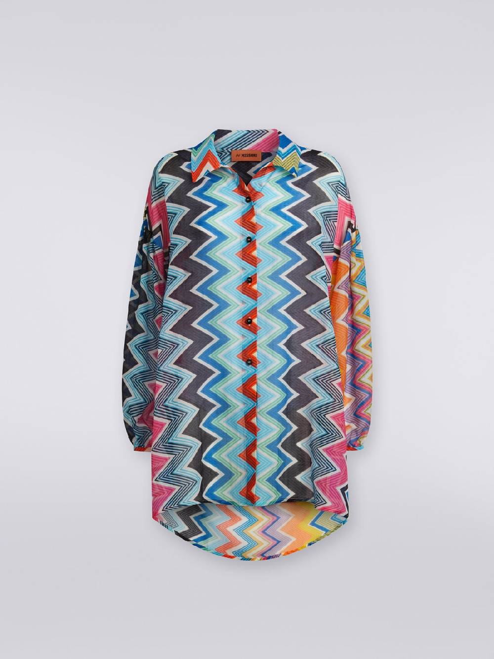 Missoni Blusa oversize in seta e cotone stampa zig zag Acquista Ora
