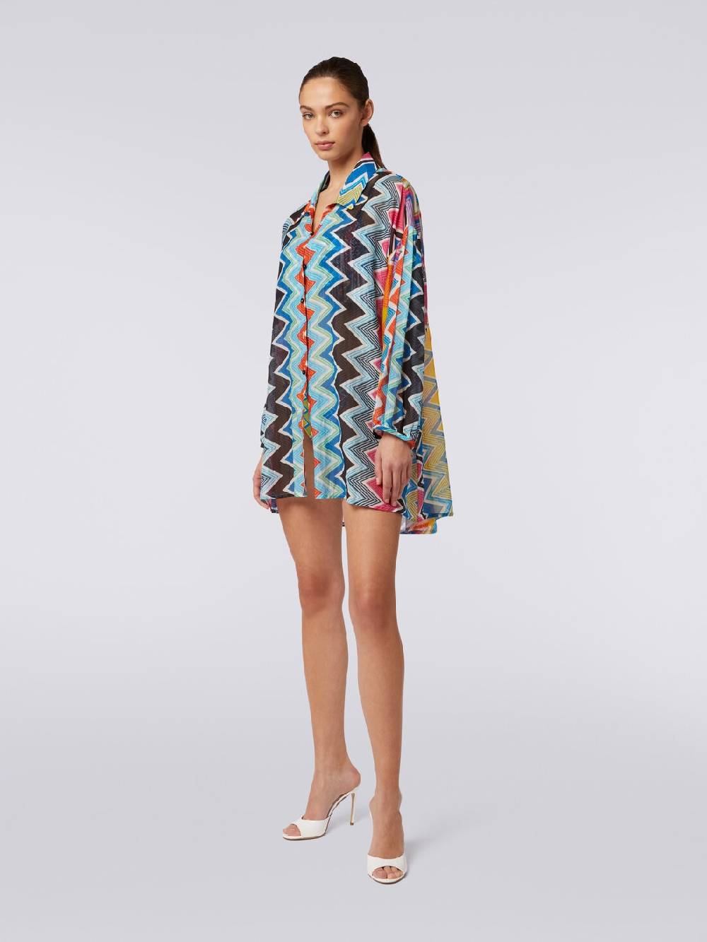 Missoni Blusa oversize in seta e cotone stampa zig zag Acquista Ora