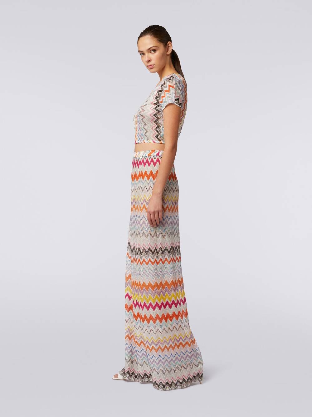 Missoni Pantaloni a palazzo in misto viscosa chevron lamé Promozione Limitata