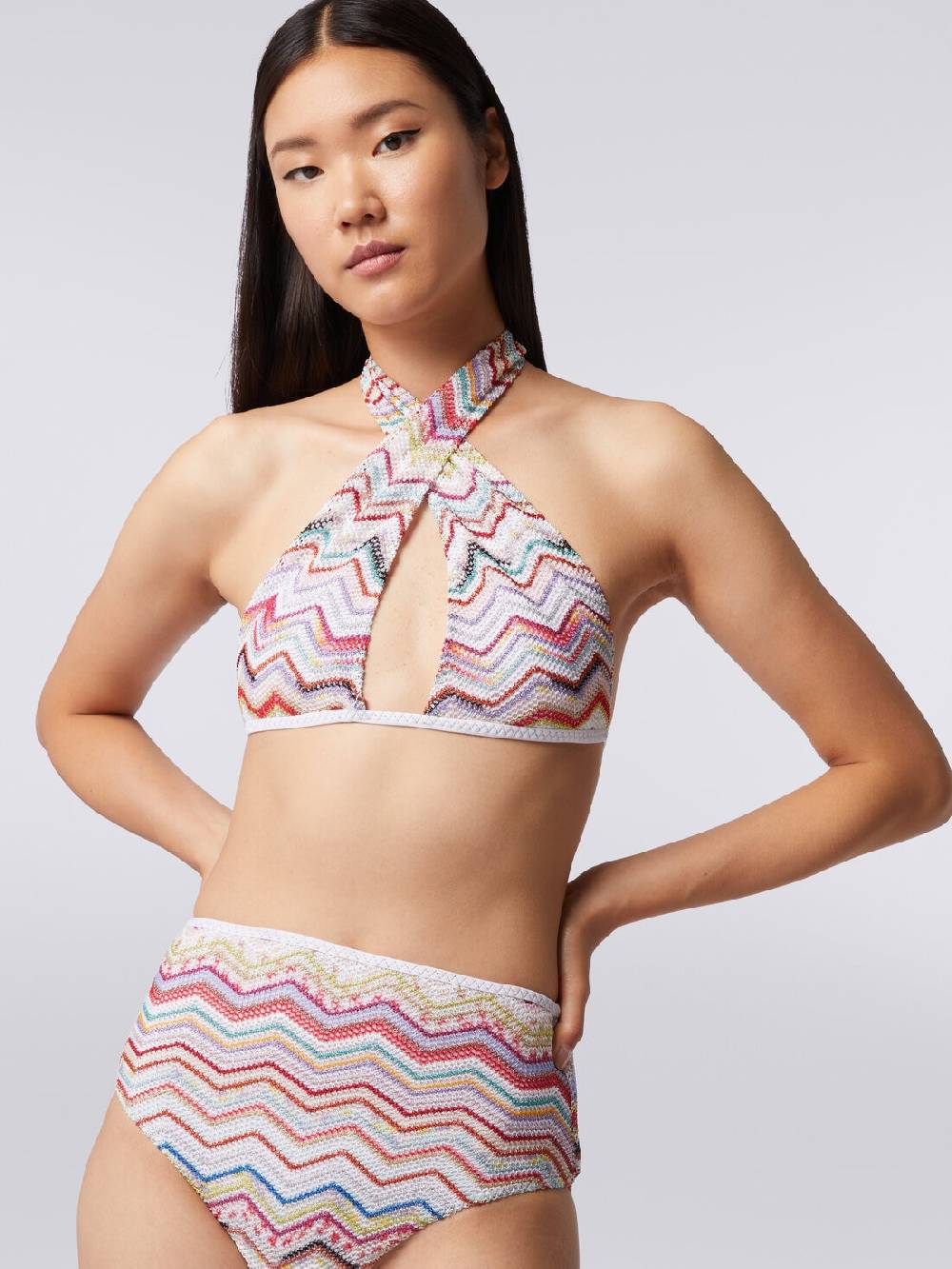Missoni Bikini in crochet con lurex e slip a vita alta Shopping Online