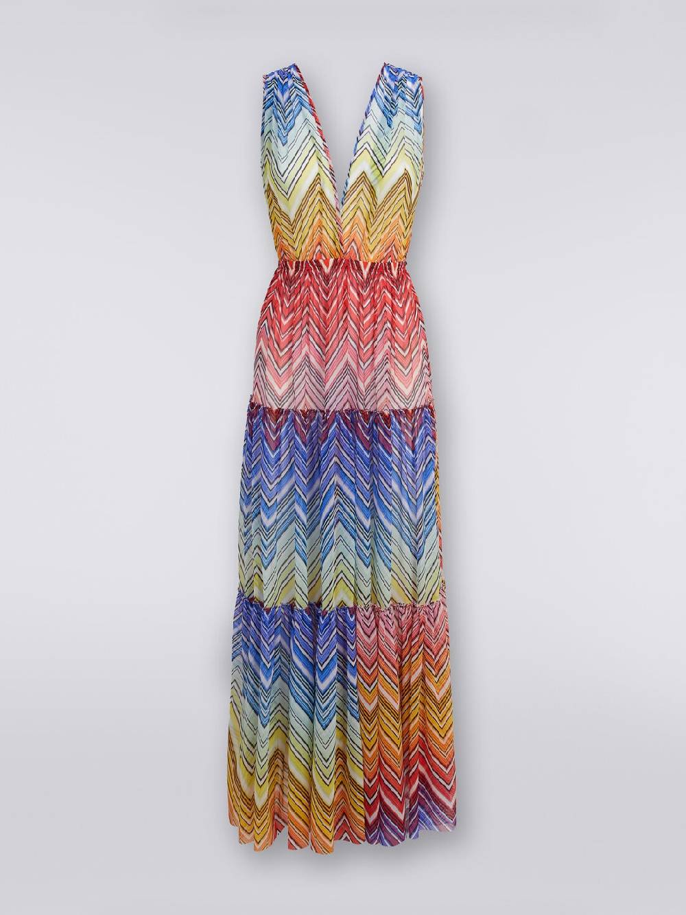Missoni Abito copricostume lungo in tulle stampa zig zag Prezzo Ridotto