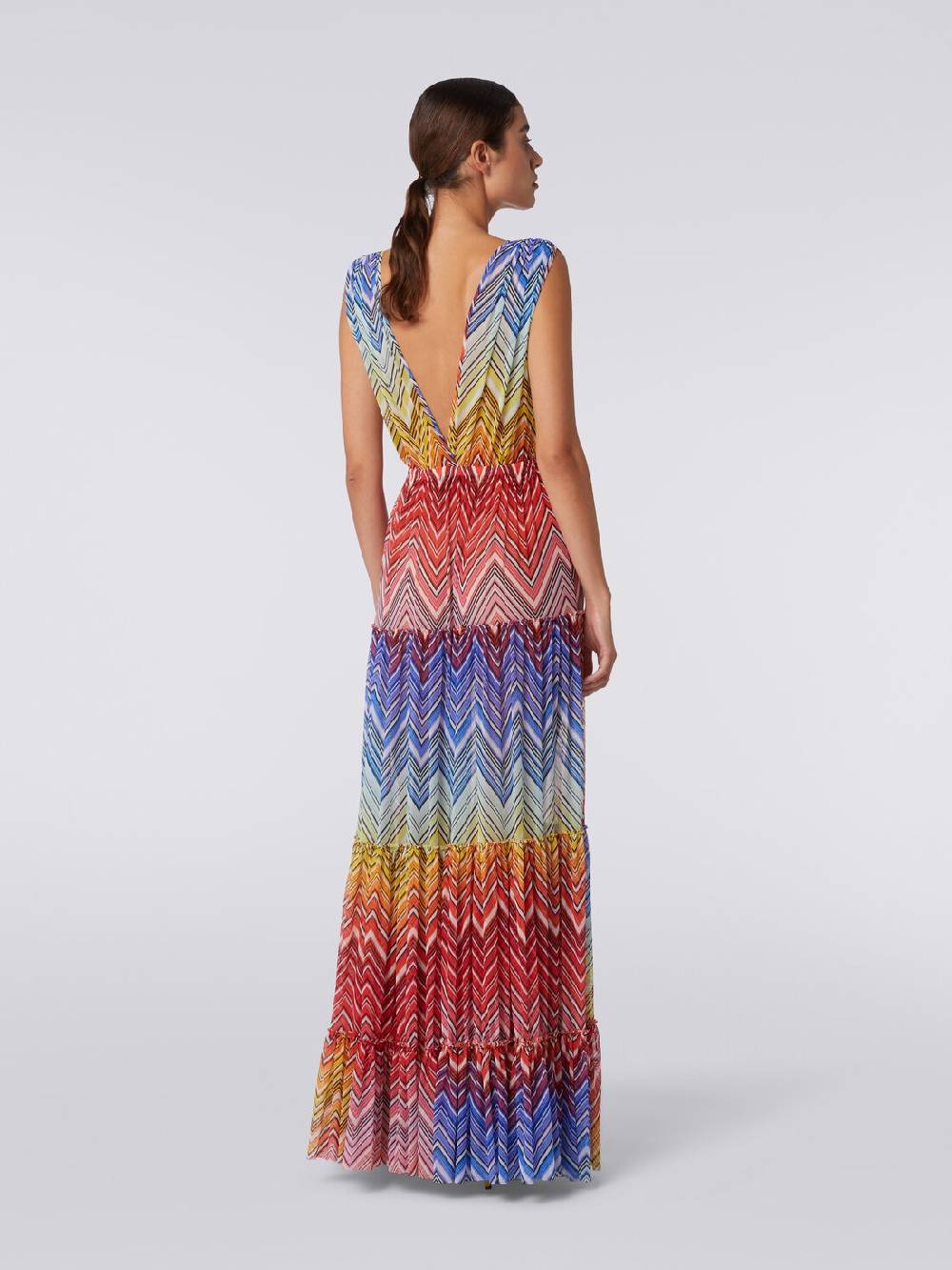 Missoni Abito copricostume lungo in tulle stampa zig zag Prezzo Ridotto