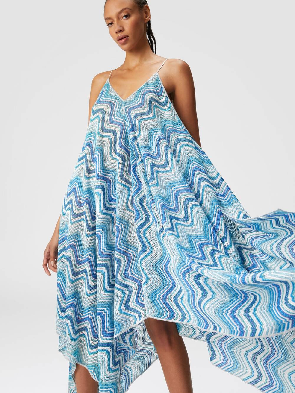 Missoni Copricostume lungo taglio foulard in crochet chevron lamé Convenienza