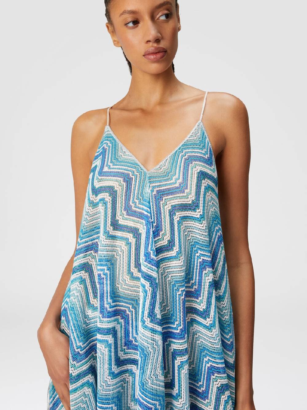 Missoni Copricostume lungo taglio foulard in crochet chevron lamé Convenienza