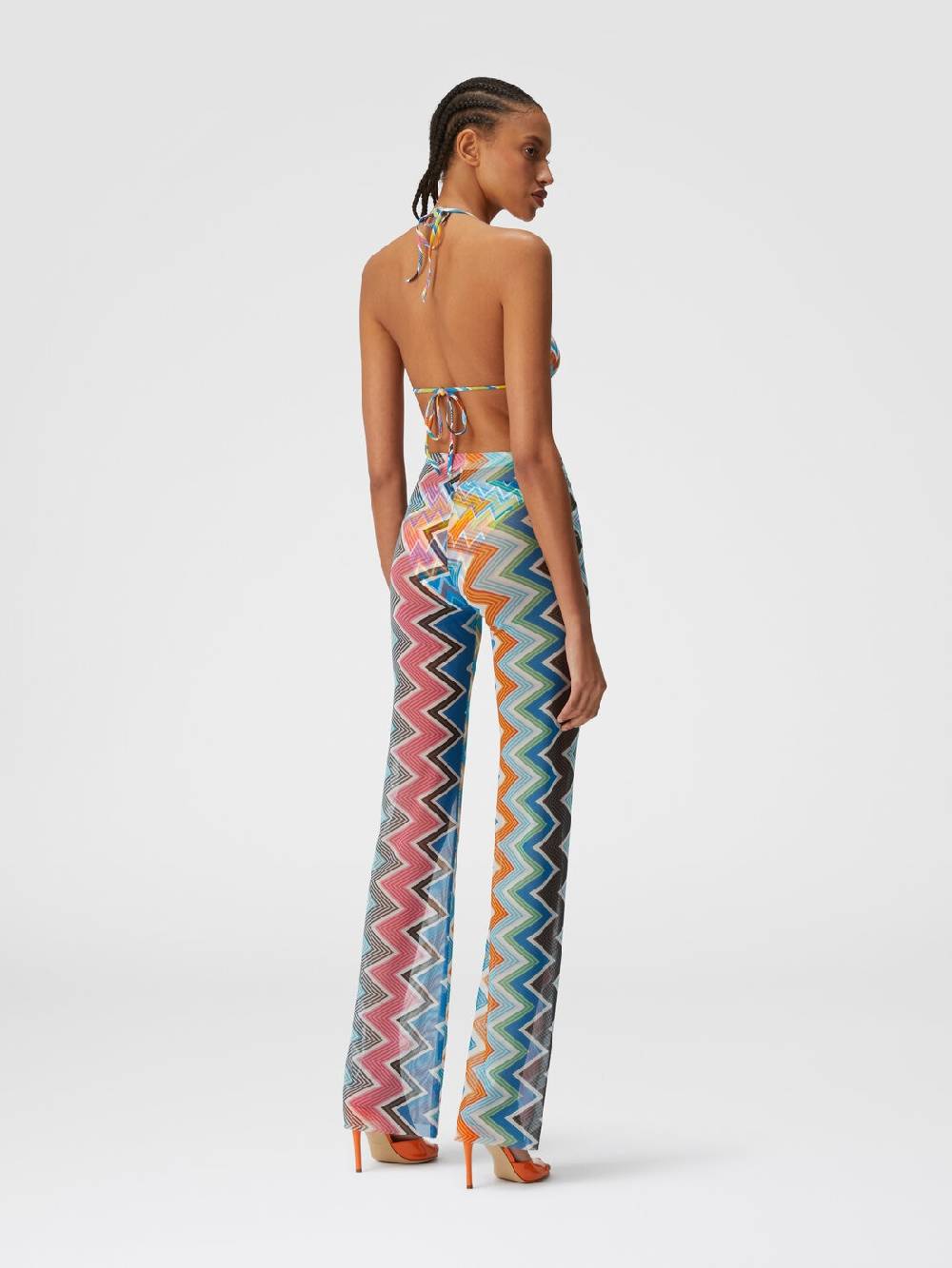 Missoni Pantaloni copricostume in tulle stampa zig zag Novità