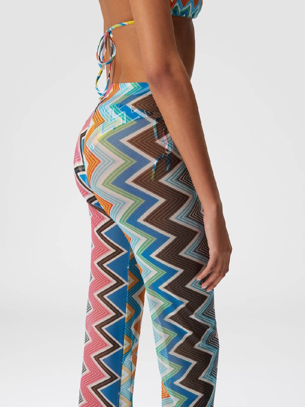 Missoni Pantaloni copricostume in tulle stampa zig zag Novità