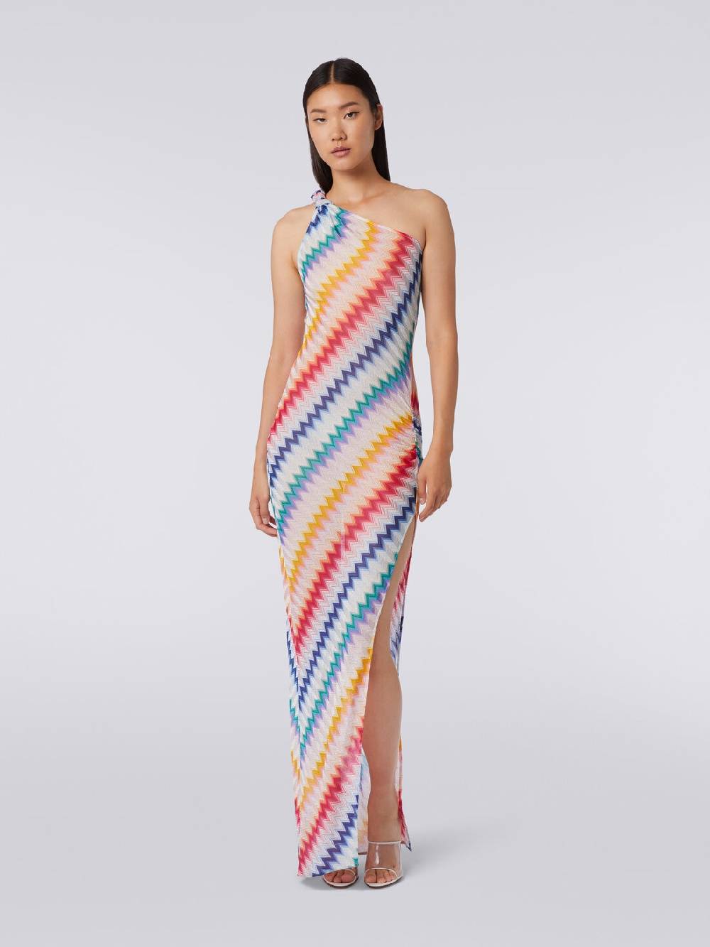 Missoni Copricostume monospalla lungo con stampa zig zag Online