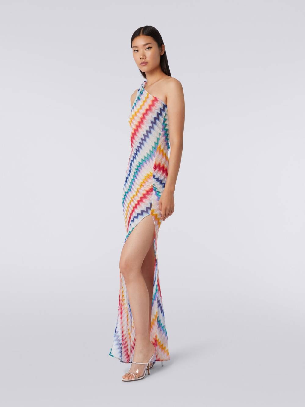 Missoni Copricostume monospalla lungo con stampa zig zag Online