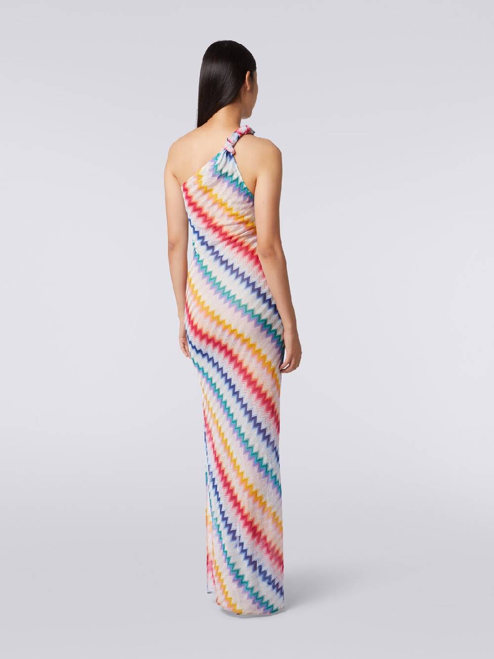 Missoni Copricostume monospalla lungo con stampa zig zag Online