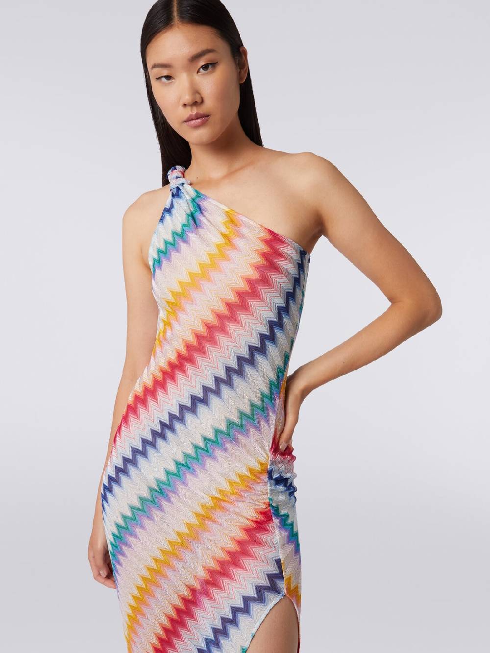 Missoni Copricostume monospalla lungo con stampa zig zag Online