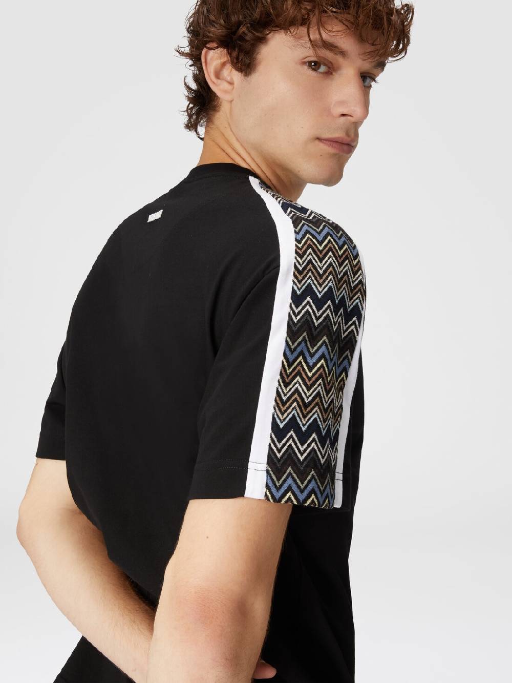 Missoni T-shirt in jersey di cotone con inserti zig zag Outlet