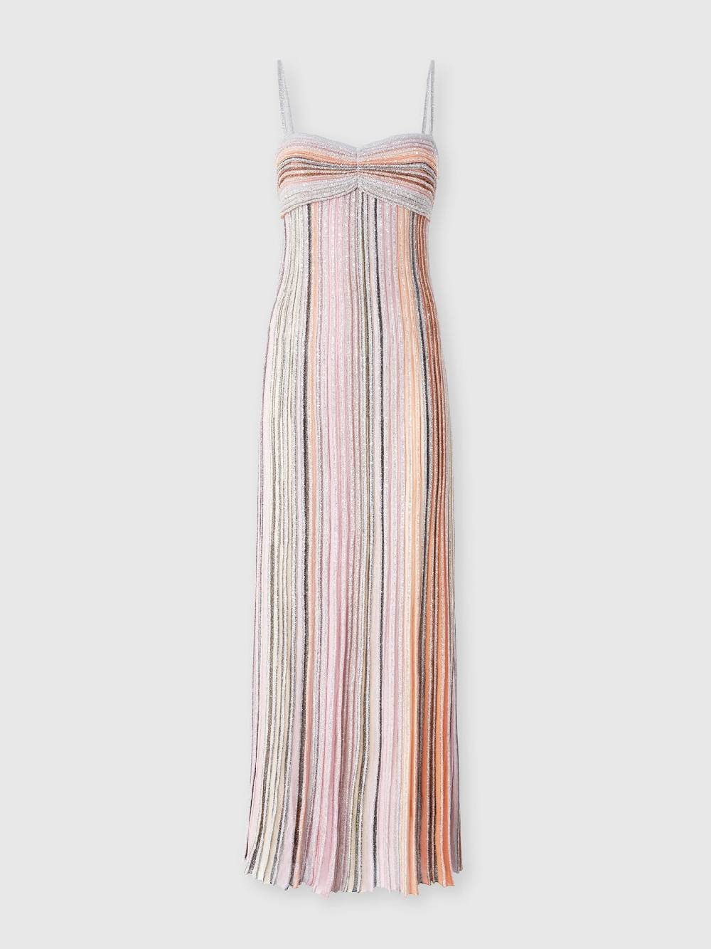 Missoni Abito lungo senza maniche in maglia plissée lamé Vendita Economica