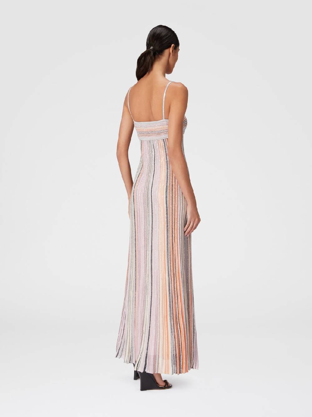 Missoni Abito lungo senza maniche in maglia plissée lamé Vendita Economica