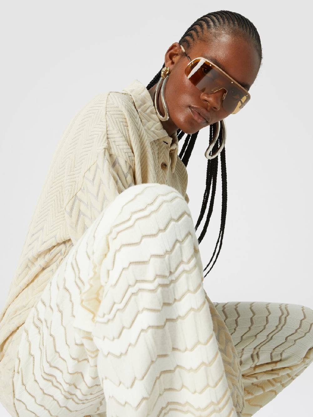 Missoni Pantapalazzo con zig zag tono su tono Vendite Flash