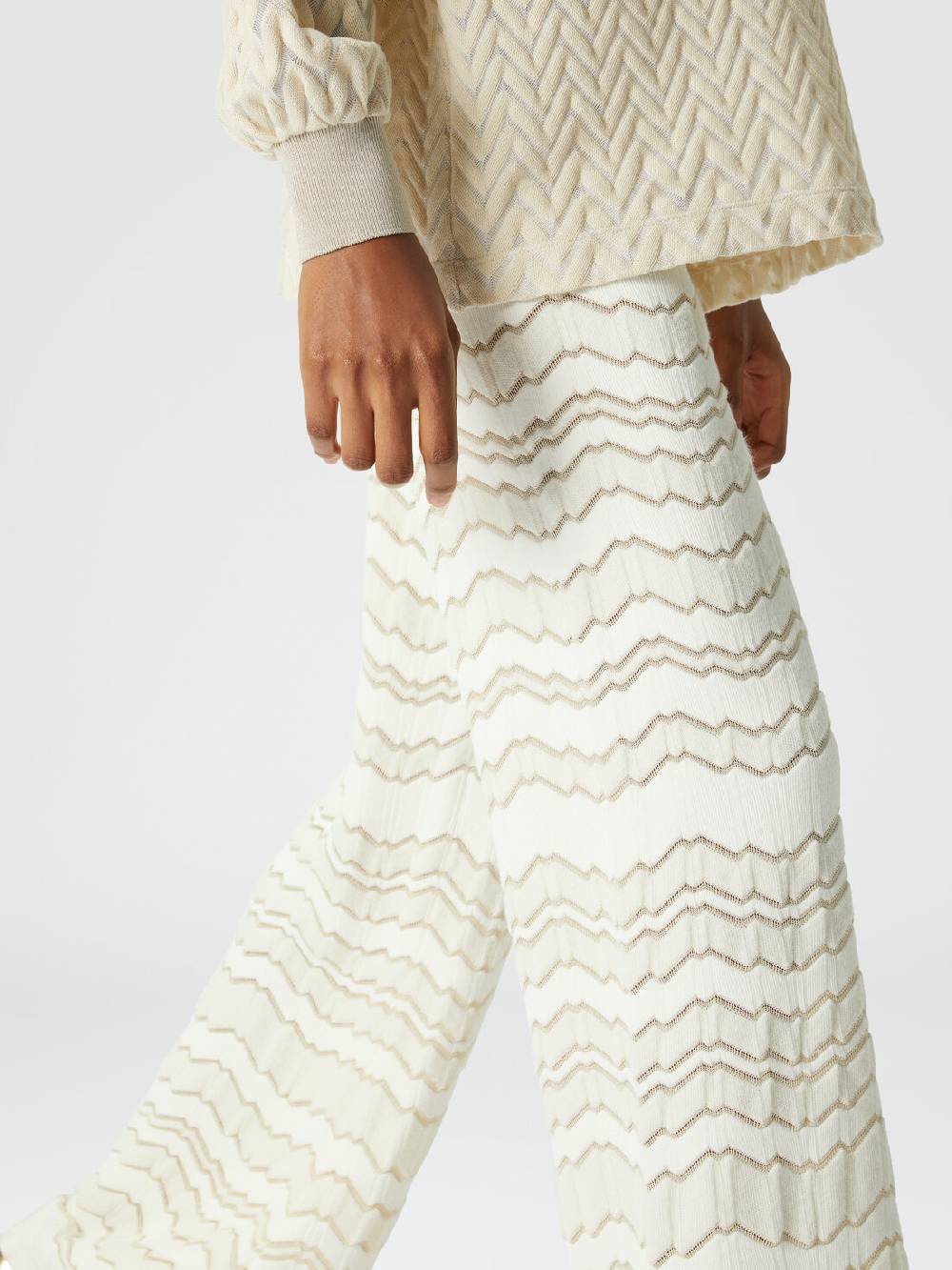 Missoni Pantapalazzo con zig zag tono su tono Vendite Flash