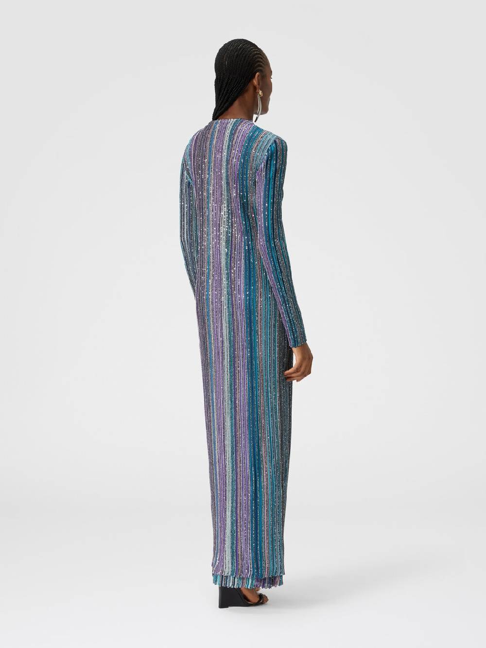 Missoni Cardigan lungo a costine parzializzate con paillettes In Saldo