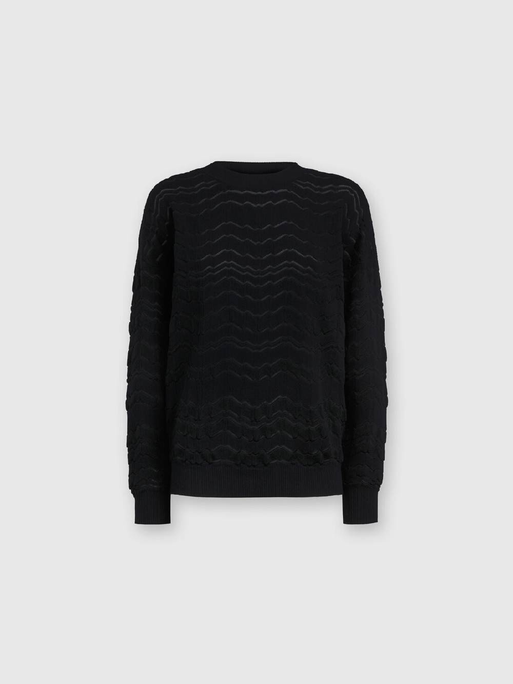 Missoni Pullover girocollo con zig zag tono su tono Nuova