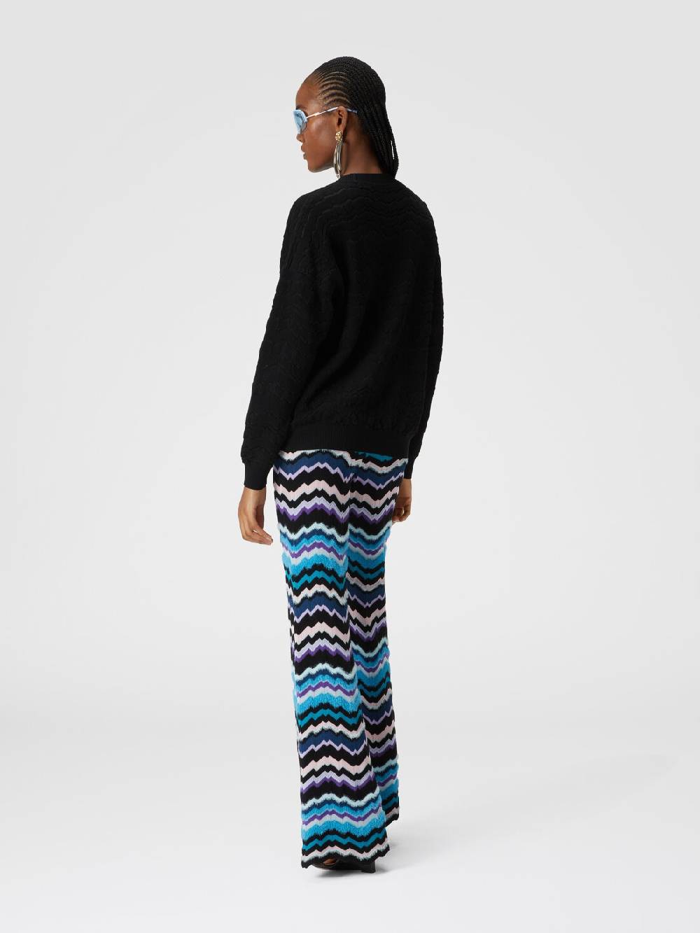 Missoni Pullover girocollo con zig zag tono su tono Nuova
