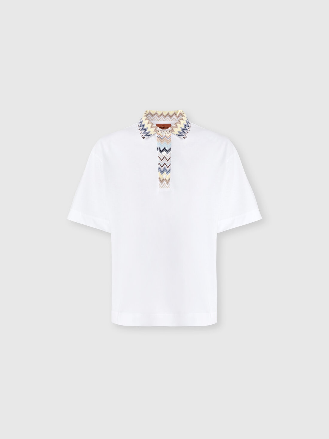 Missoni Polo in jersey di cotone con inserti in maglia chevron Sconto di tempo limitato