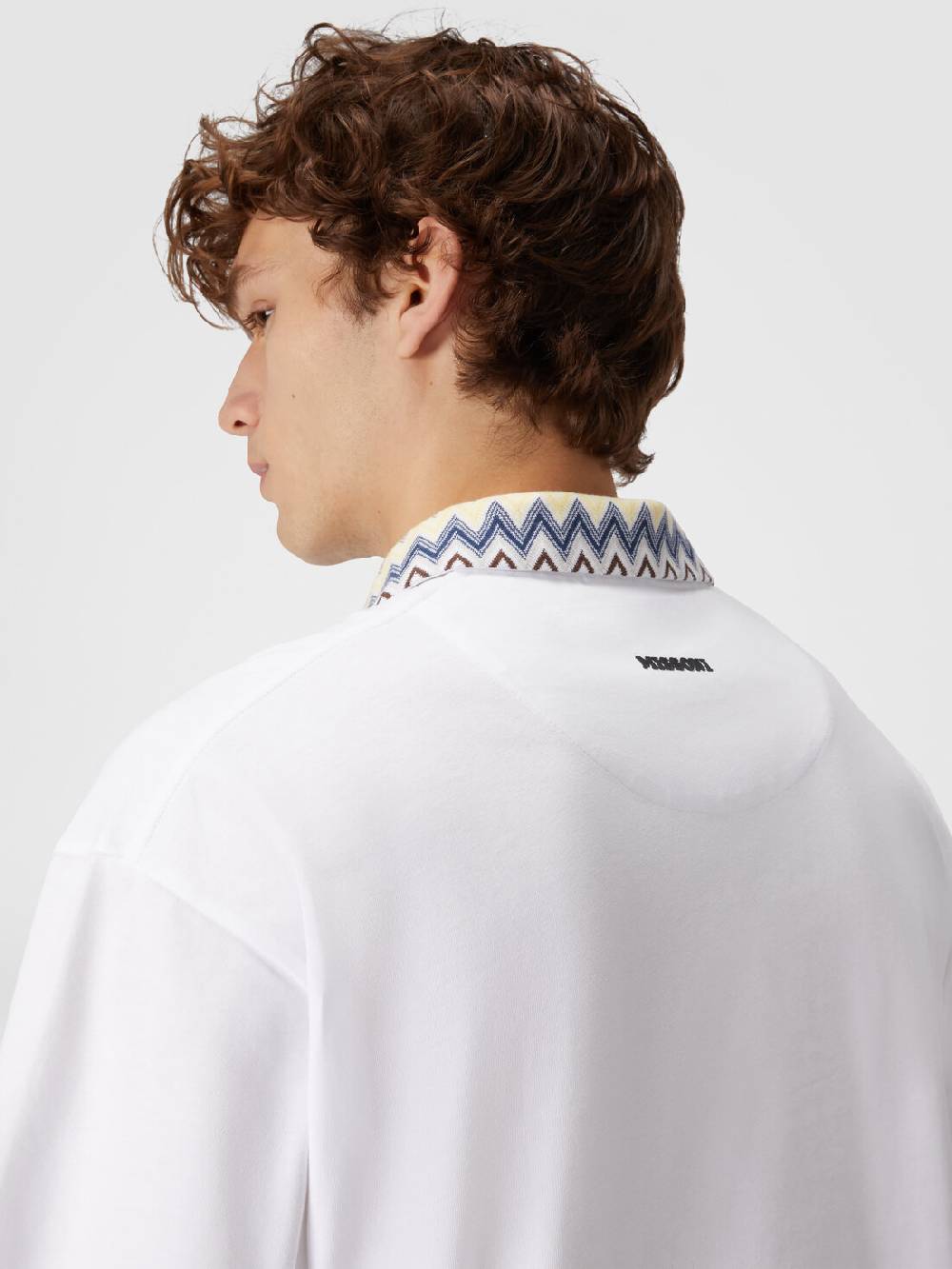 Missoni Polo in jersey di cotone con inserti in maglia chevron Sconto di tempo limitato