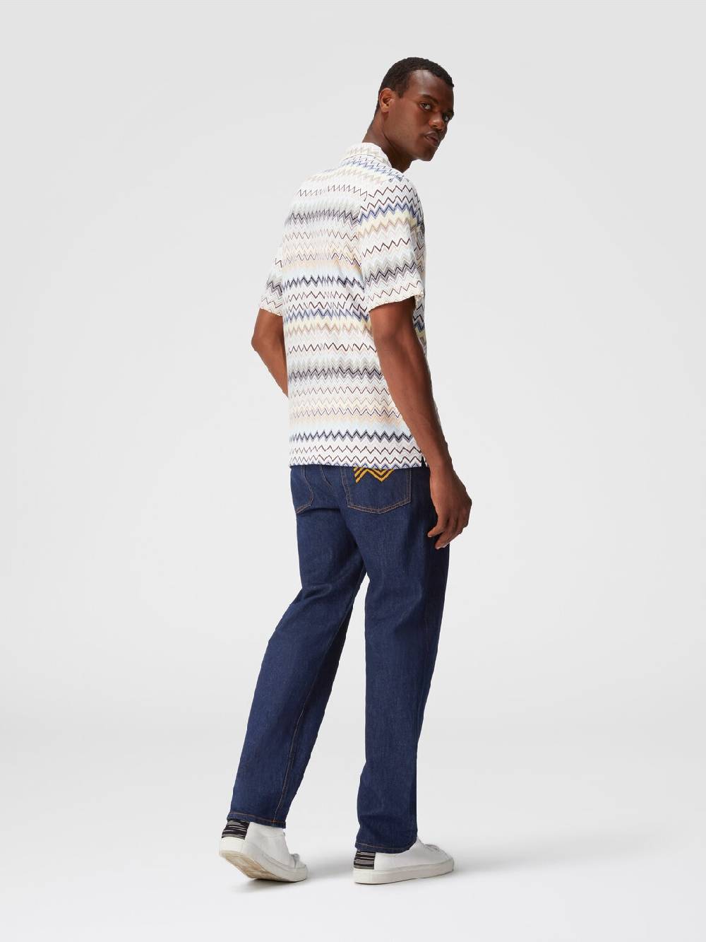 Missoni Camicia taglio bowling in cotone zig zag Negozio online di fabbrica