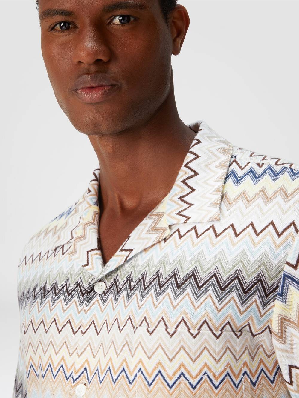 Missoni Camicia taglio bowling in cotone zig zag Negozio online di fabbrica