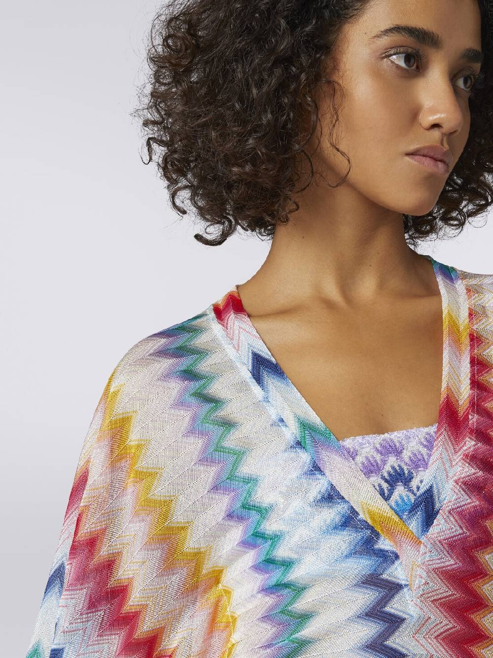 Missoni Caftano copricostume corto in viscosa zig zag con lurex Prezzo di fabbrica