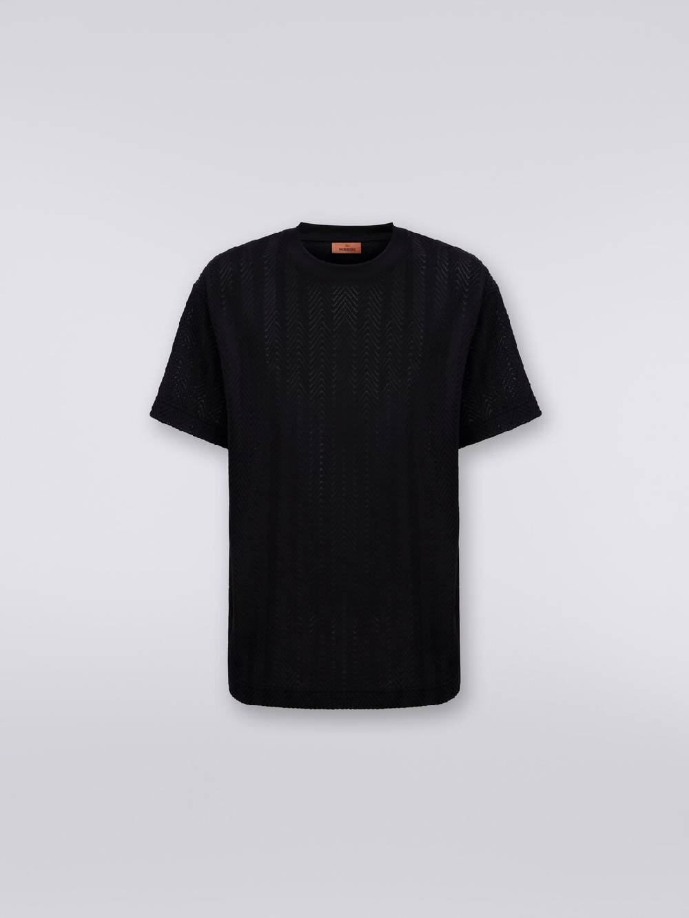 Missoni T-shirt girocollo in cotone e viscosa chevron Offerta speciale