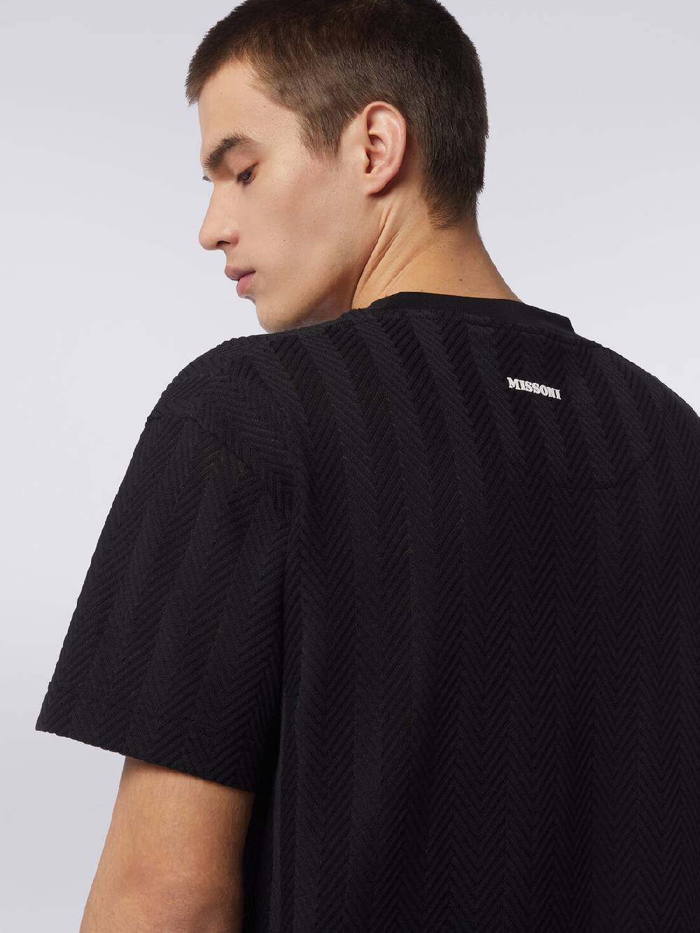 Missoni T-shirt girocollo in cotone e viscosa chevron Offerta speciale