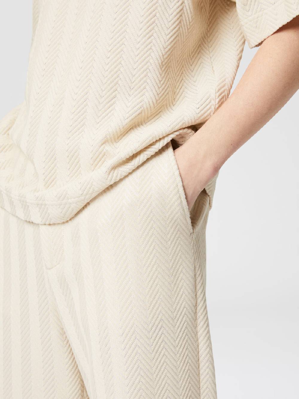 Missoni Pantaloni classici in cotone e viscosa zig zag Grande vendita