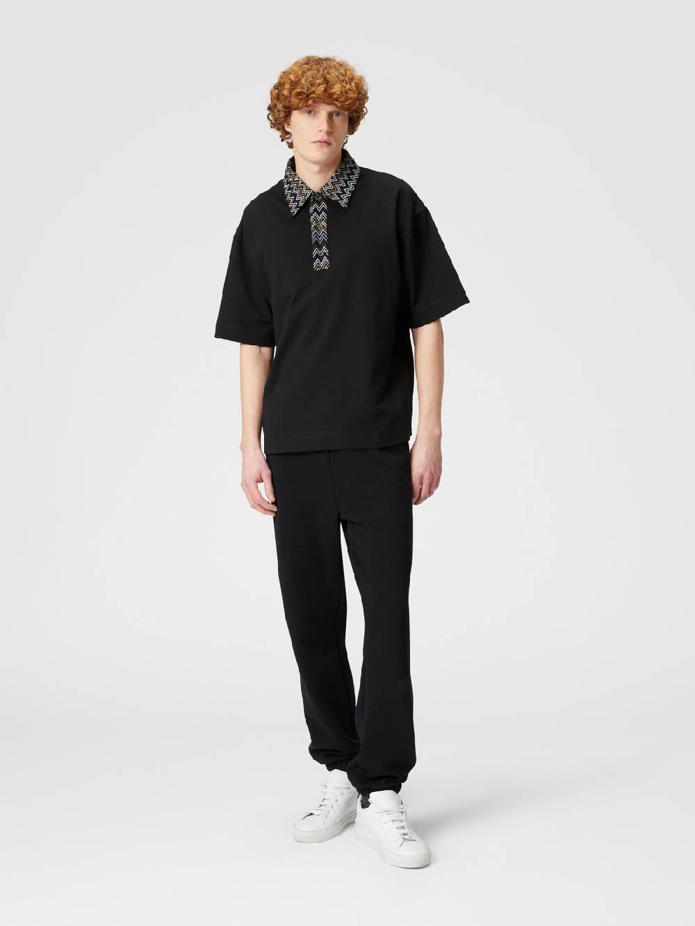 Missoni Polo in jersey di cotone con inserti in maglia chevron Flash Sale