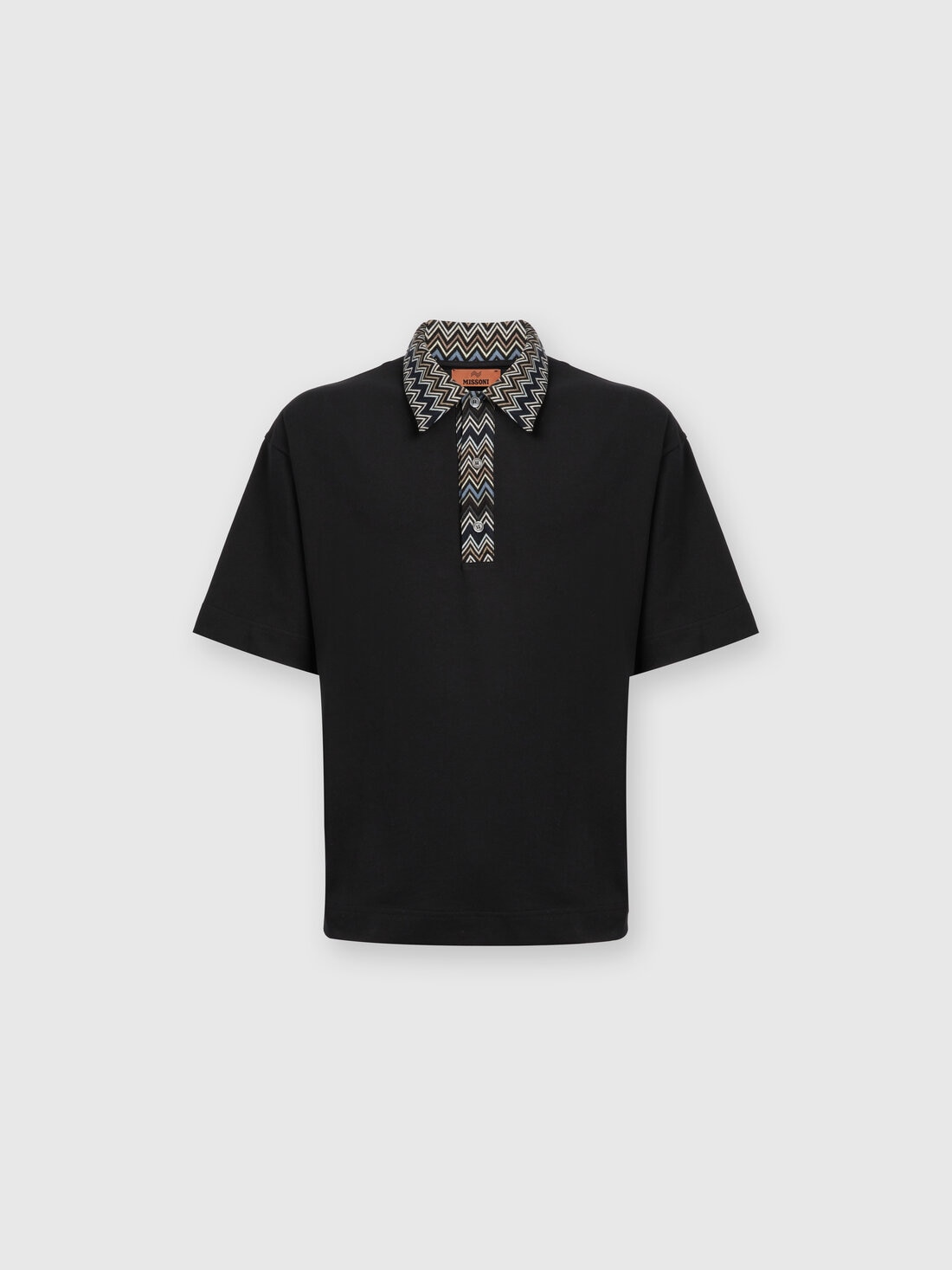 Missoni Polo in jersey di cotone con inserti in maglia chevron Flash Sale