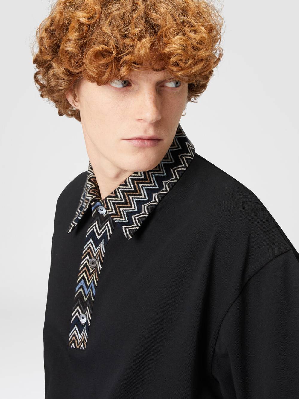 Missoni Polo in jersey di cotone con inserti in maglia chevron Flash Sale