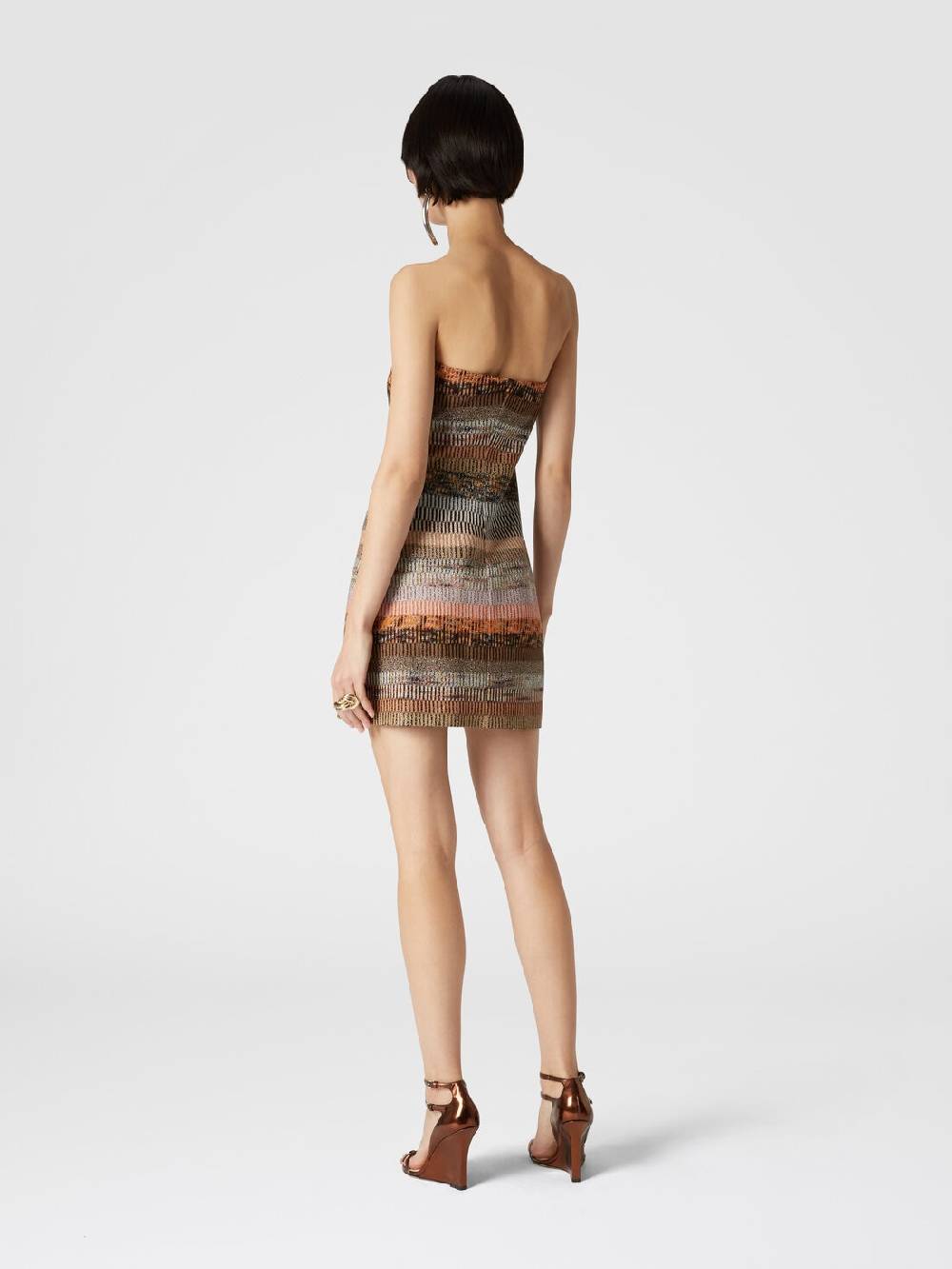 Missoni Mini-abito bustier in viscosa lamé Shopping online