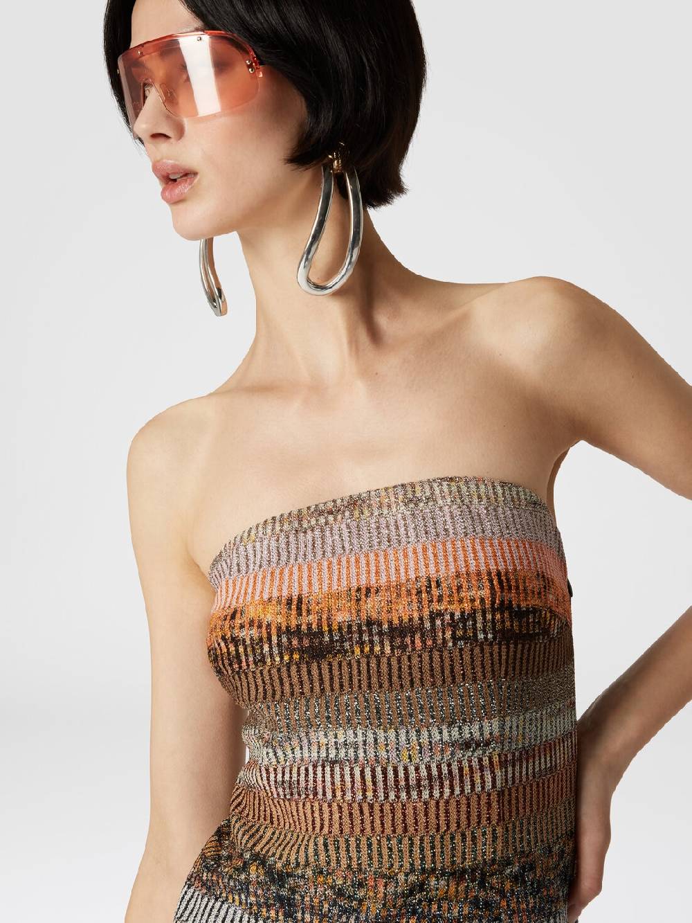 Missoni Mini-abito bustier in viscosa lamé Shopping online