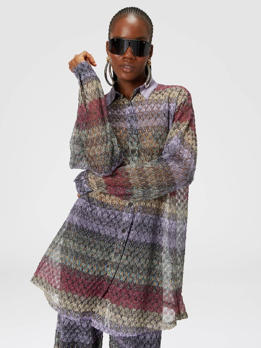 Missoni Camicia oversize con motivo pizzo lamé Cyber Monday
