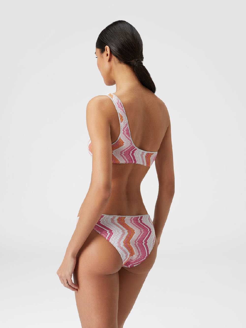 Missoni Bikini monospalla in misto viscosa chevron con lurex Offerta natalizia