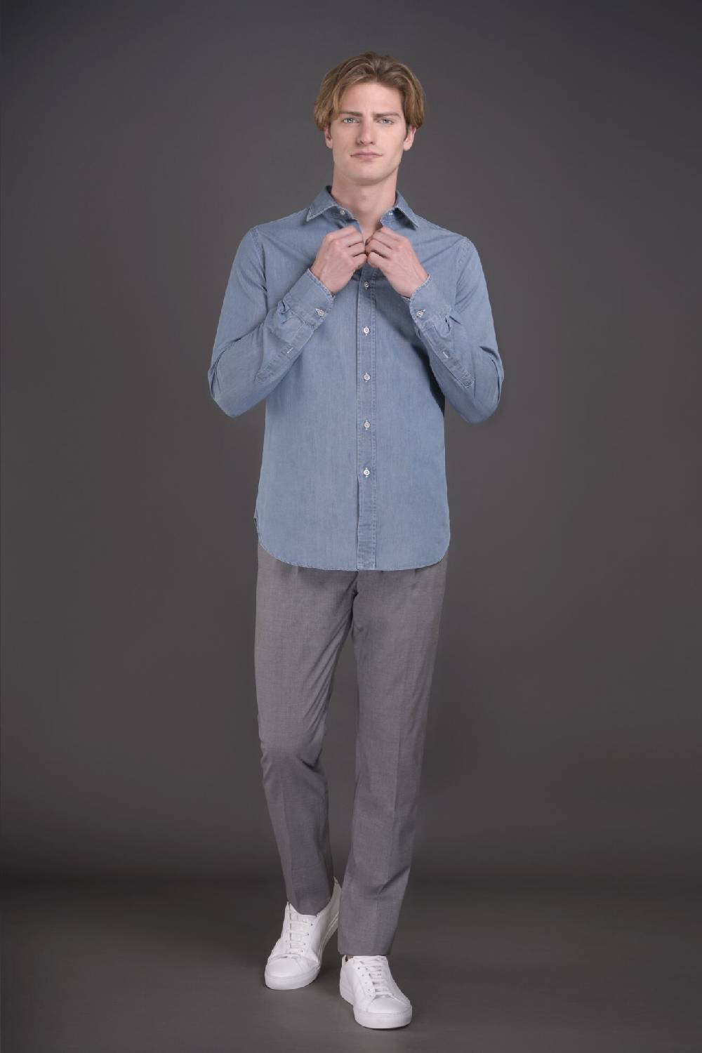 Moorer Camicie HAROLD-65 LIGHT DENIM Italia