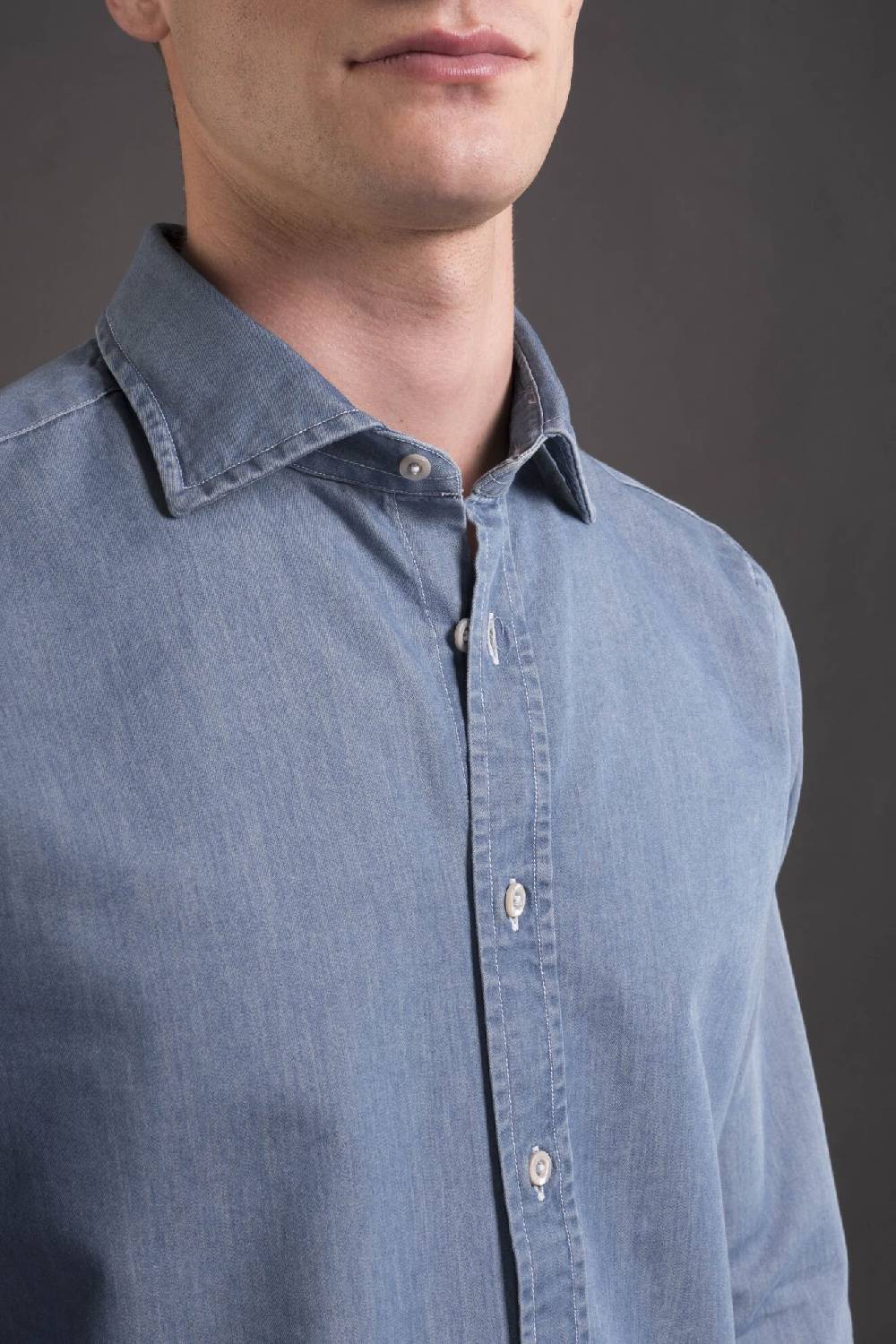 Moorer Camicie HAROLD-65 LIGHT DENIM Italia