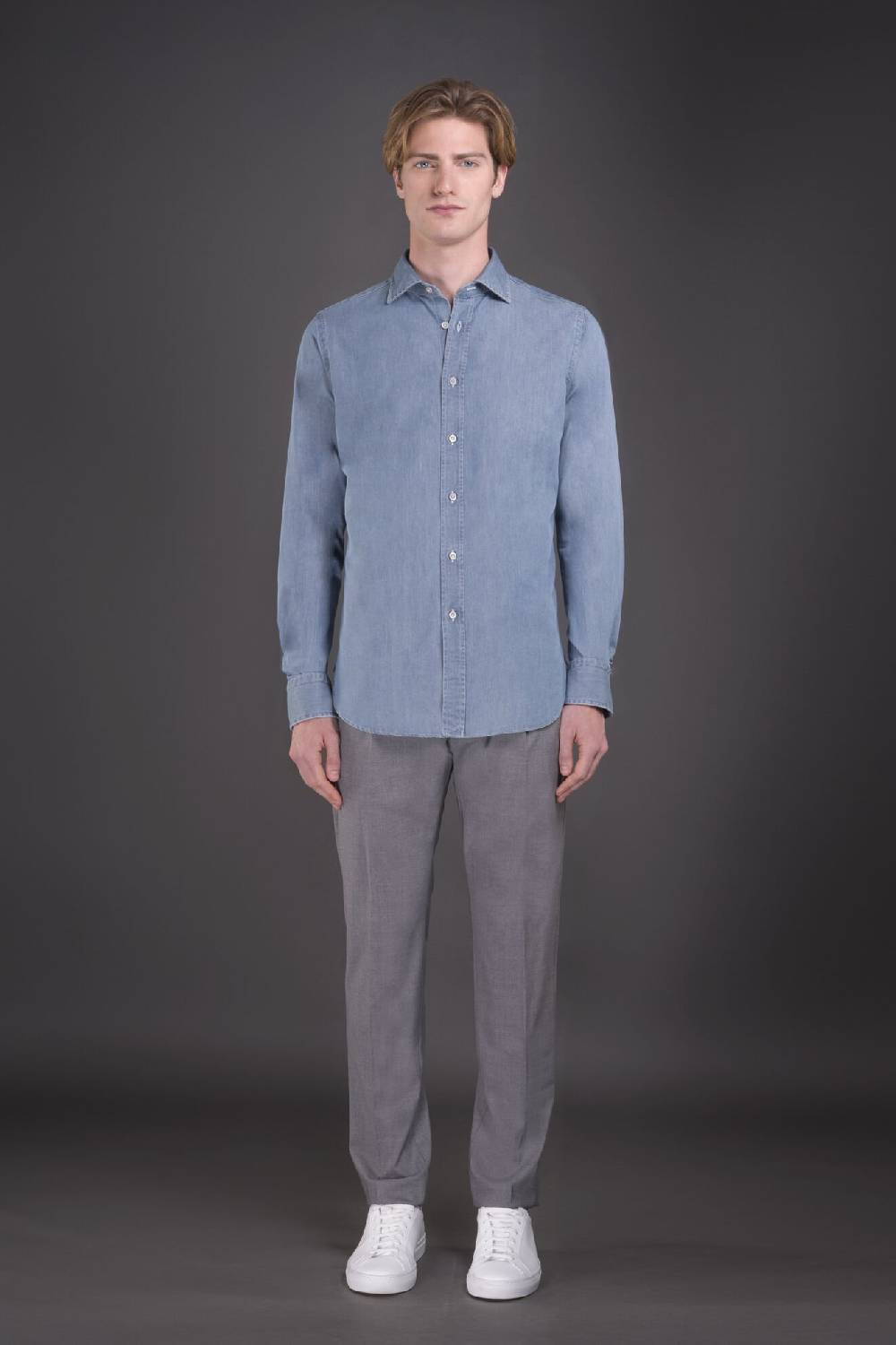 Moorer Camicie HAROLD-65 LIGHT DENIM Italia