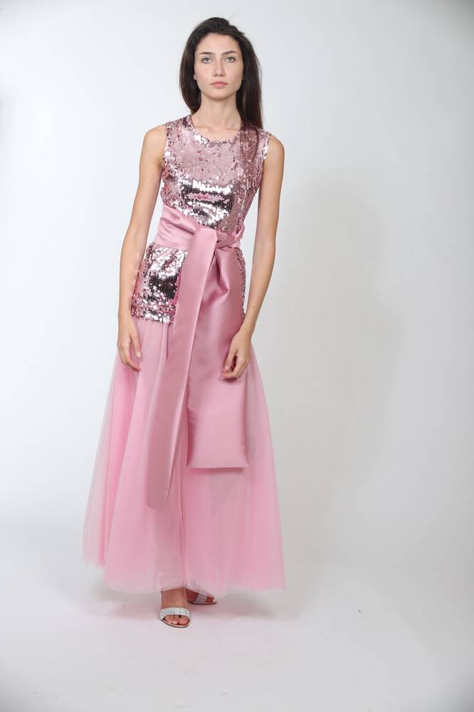 Nora Barth Abito in Tulle e Paillete Sottocosto