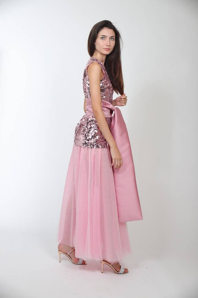 Nora Barth Abito in Tulle e Paillete Sottocosto