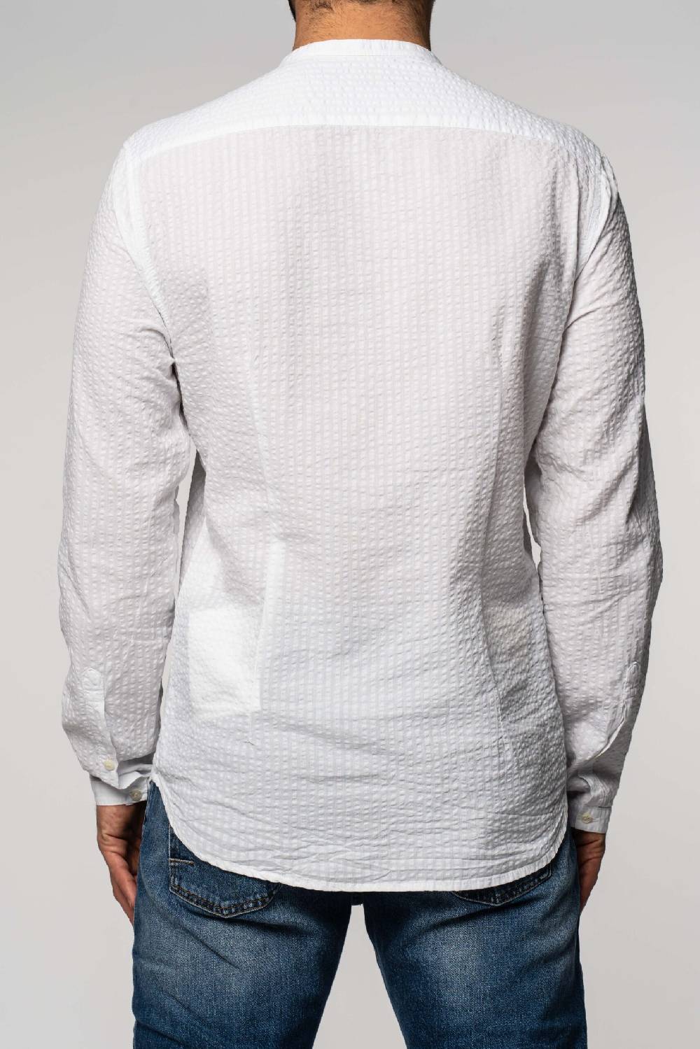 ﻿Officina 36 Camicia in seersucker rigato bianco Online