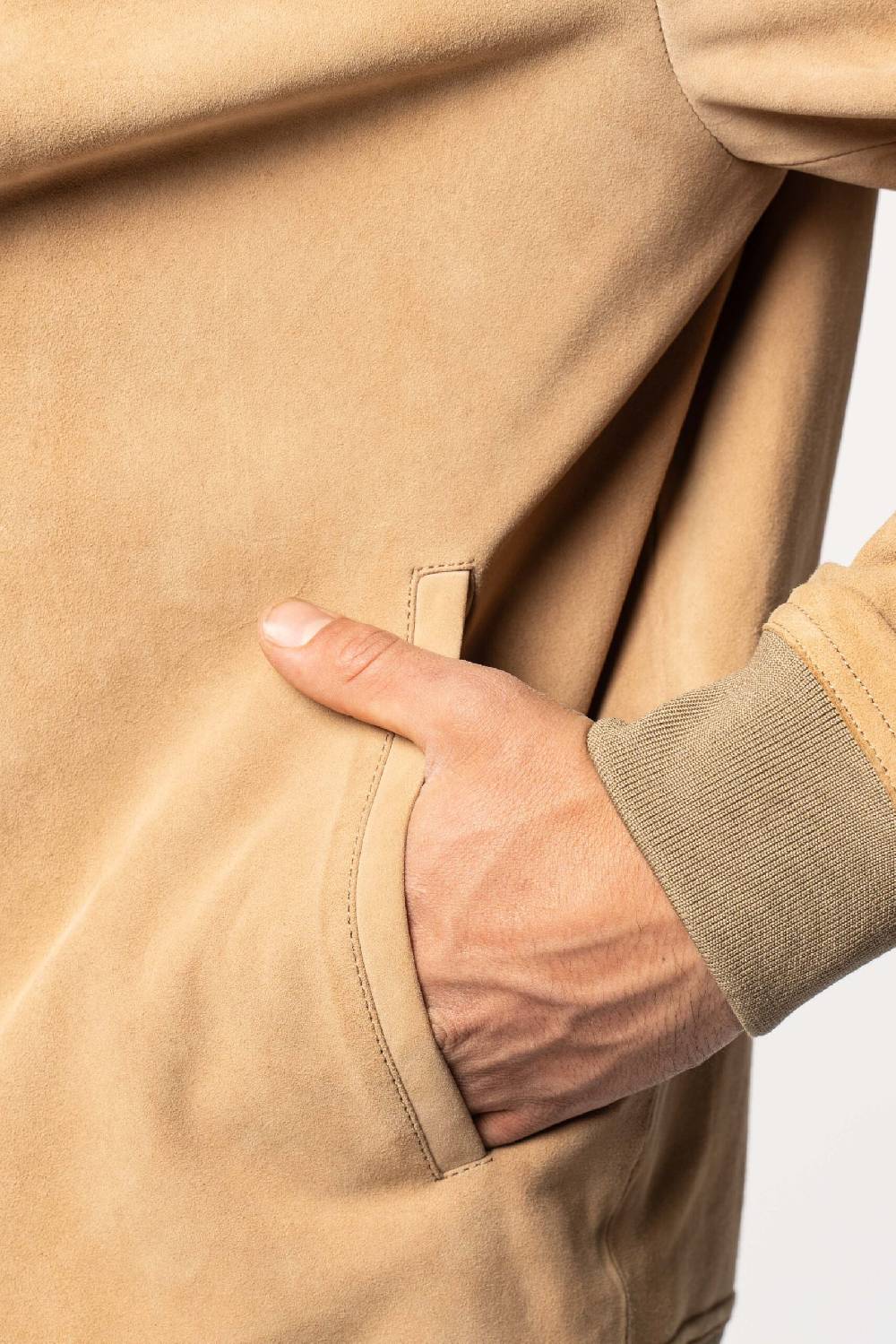 Officina 36 Bomber beige in suede Saldi