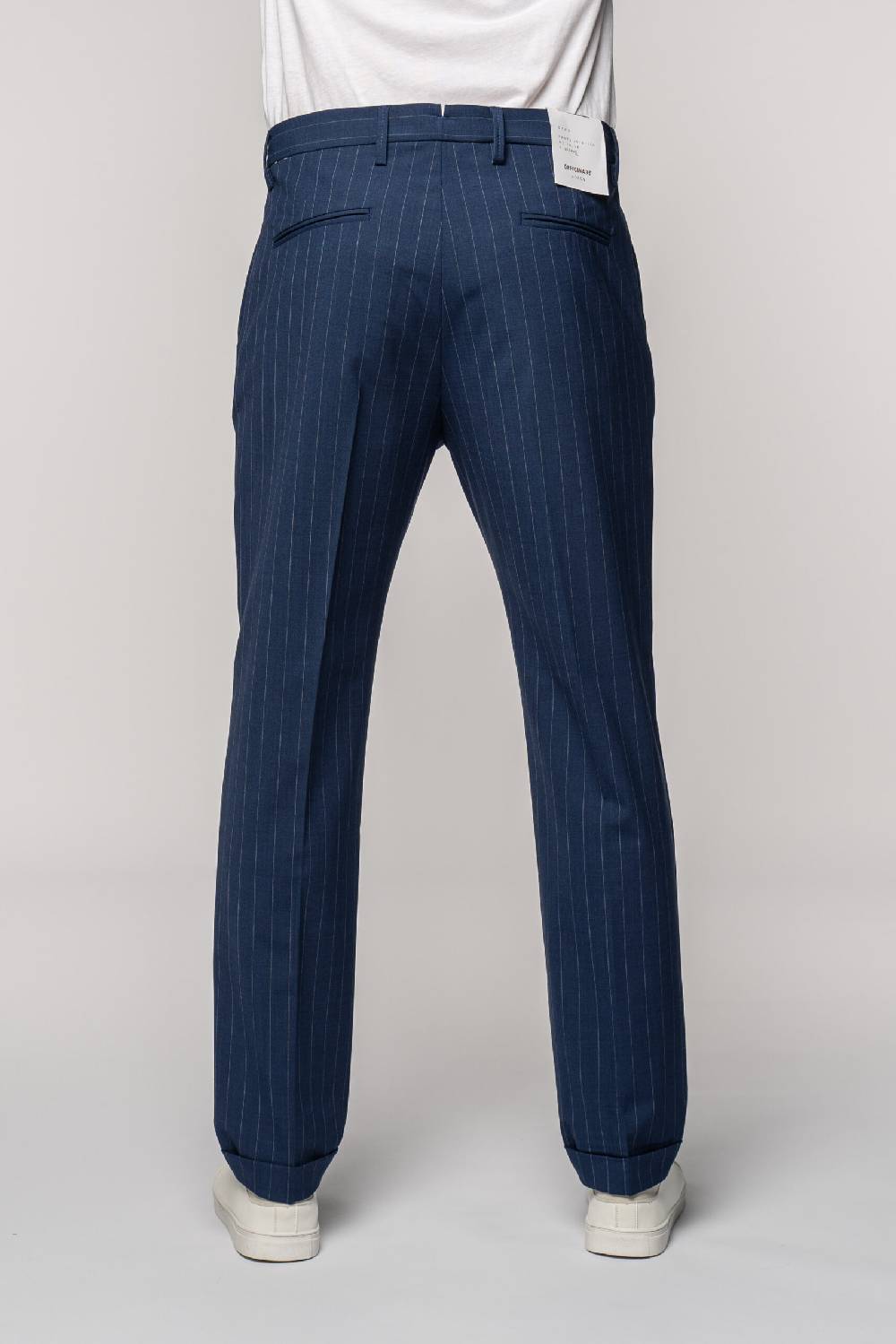 Officina 36 Abito in tela fresco lana gessata color denim Hotsell