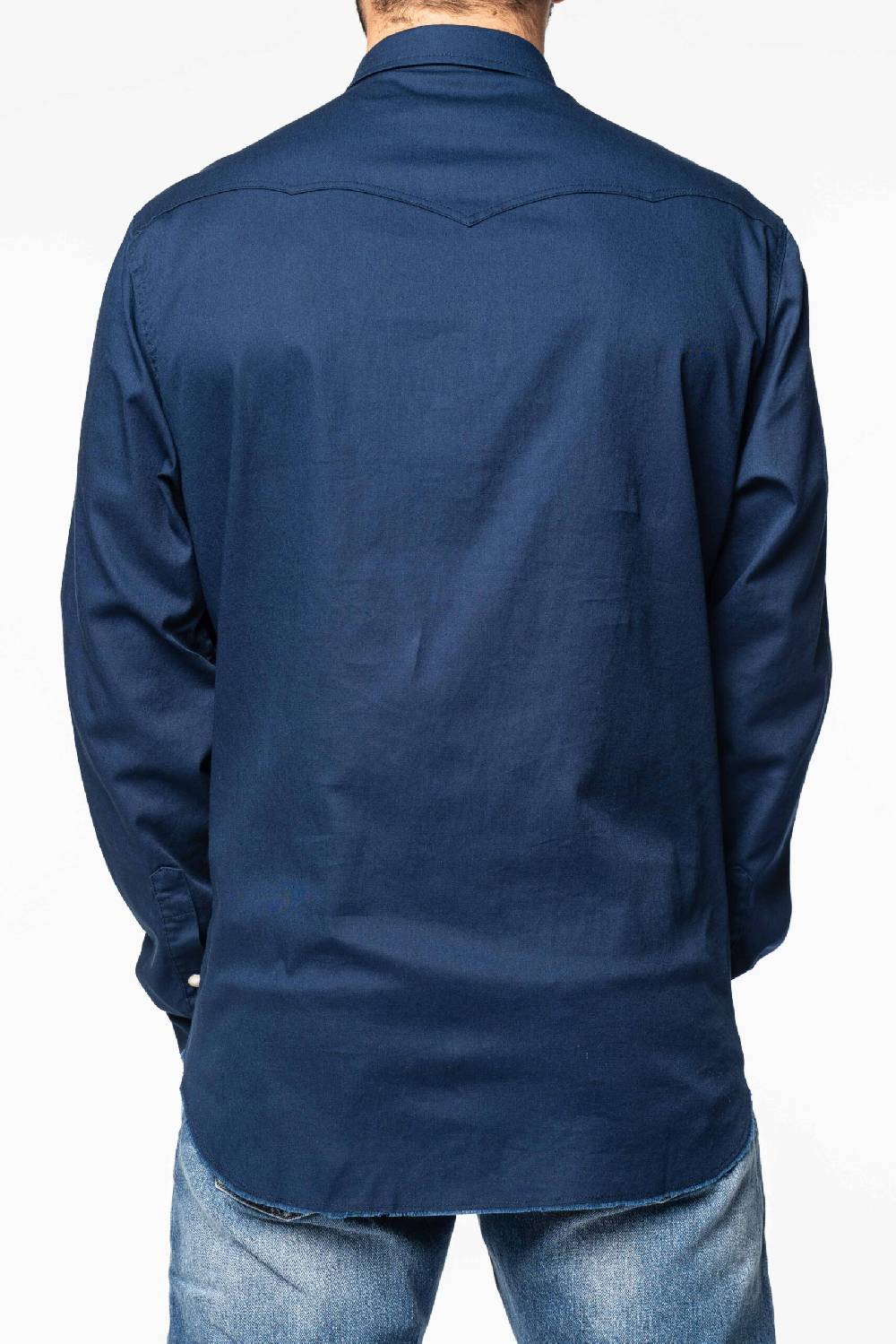 Officina 36 Camicia in gabardina color denim Vendite Flash
