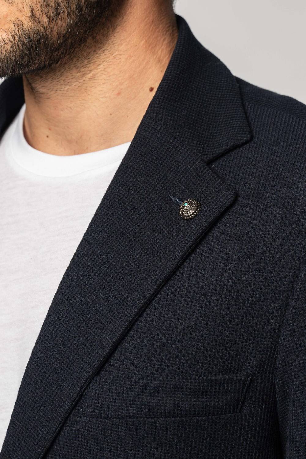 Officina 36 Giacca blu in nido d’ape in maglia Convenienza