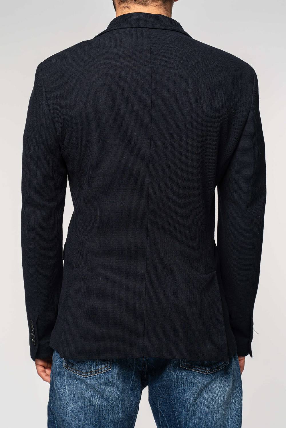 Officina 36 Giacca blu in nido d’ape in maglia Convenienza