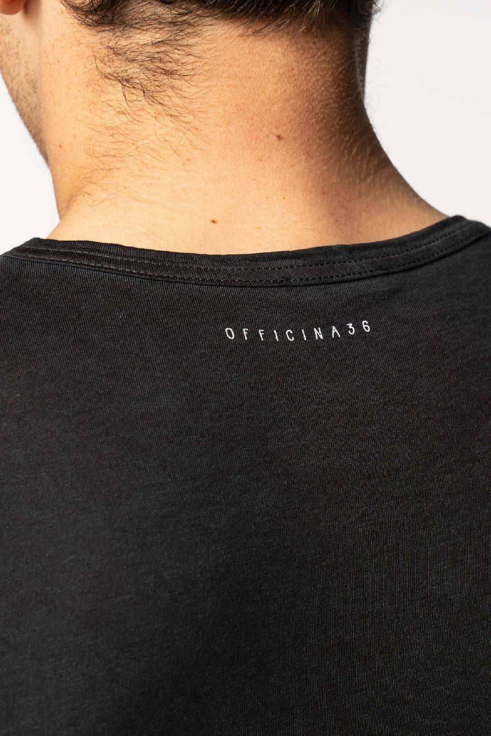 Officina 36 T-shirt smanicata in jersey color carbone Offerte esclusive