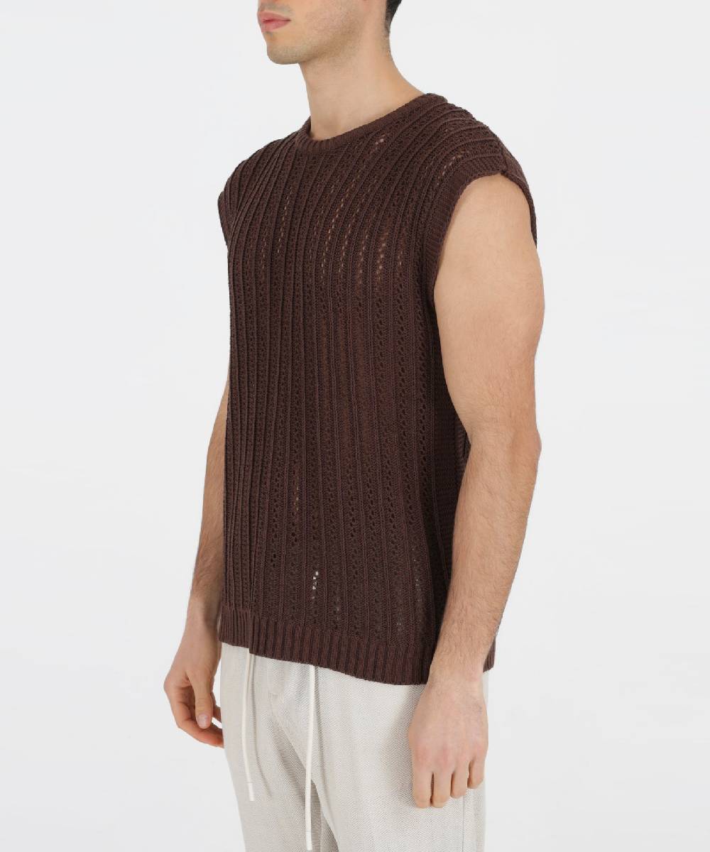 Over D GILET OVER IN MAGLIA CON TRAFORI Negozio